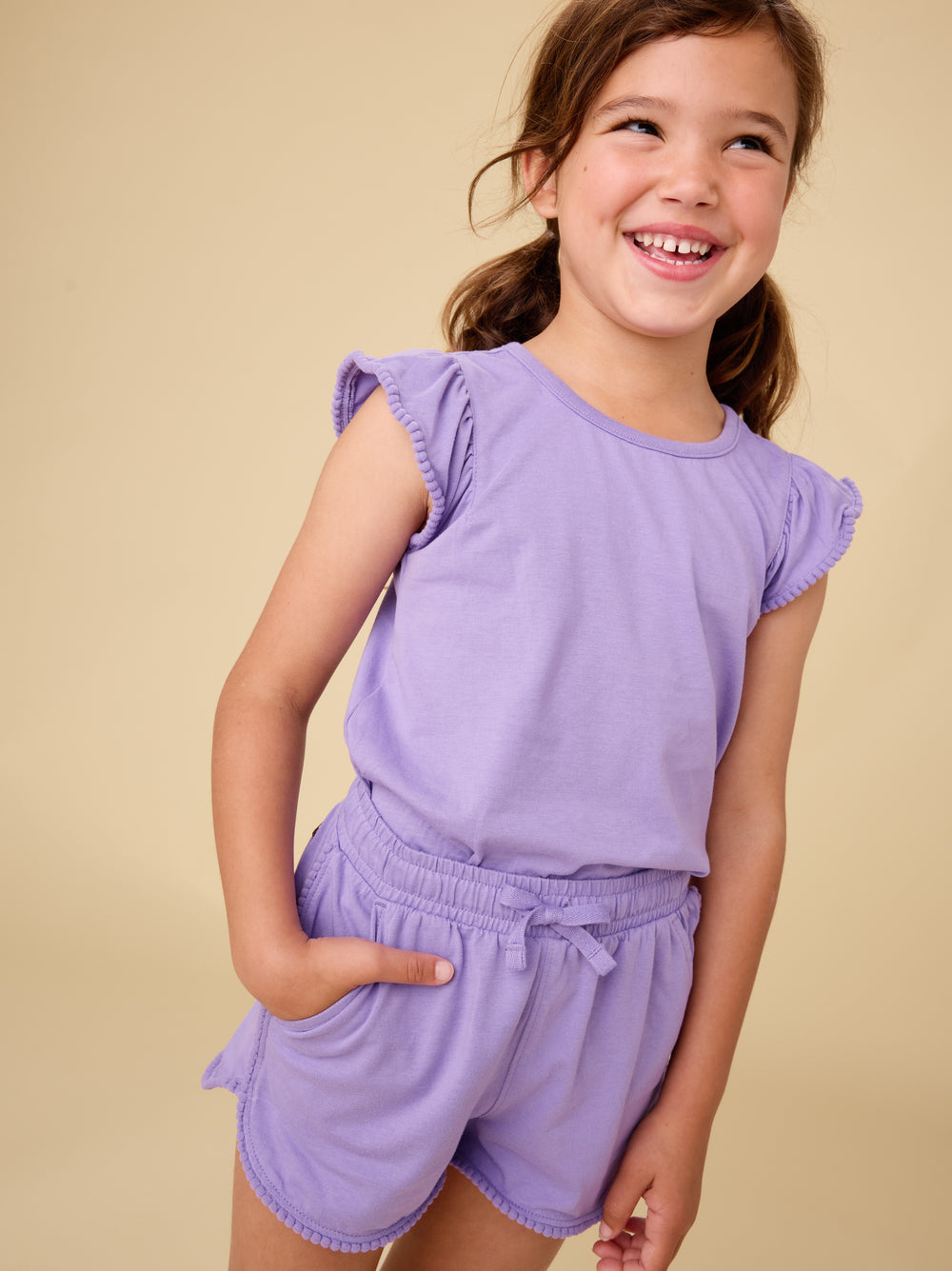 Pom-Pom Shorts- Paisley Purple