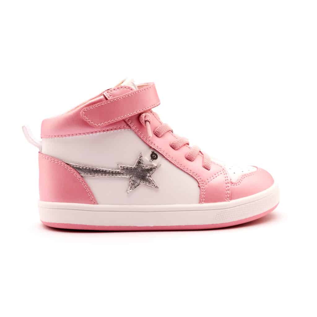 Team Star - Pearlized Pink Silver Star High Top