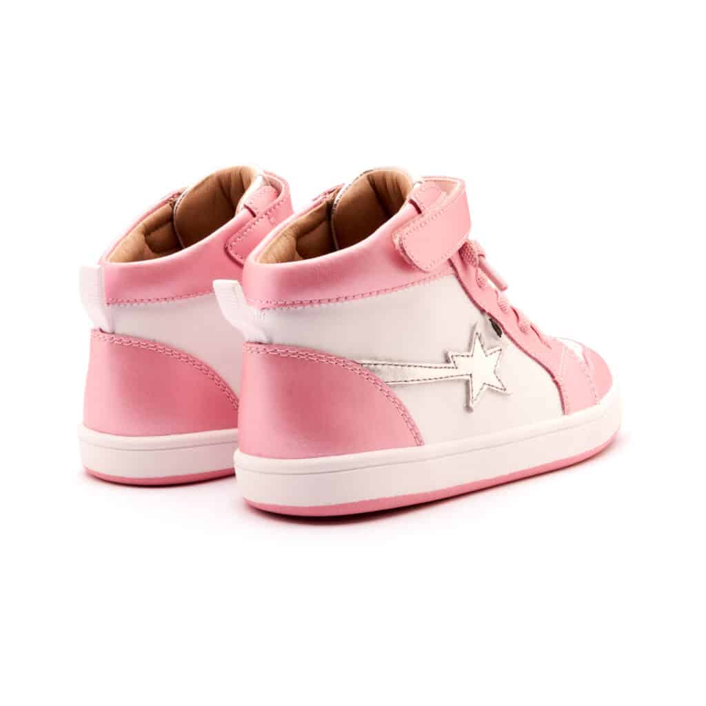 Team Star - Pearlized Pink Silver Star High Top