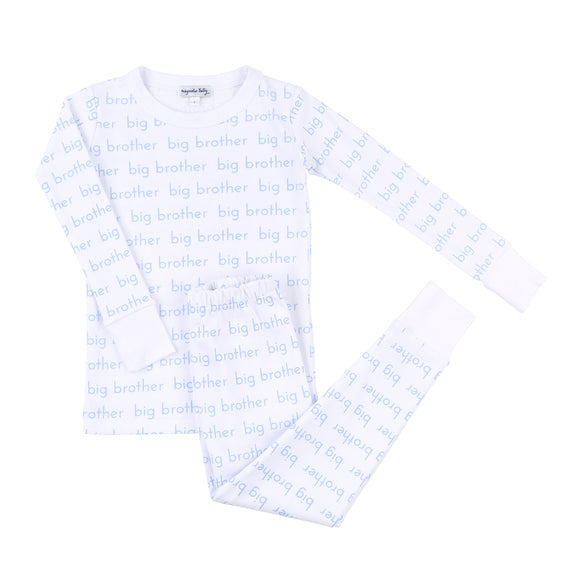 Big Brother Printed L/S Pant Set Pajama - Lt Blue