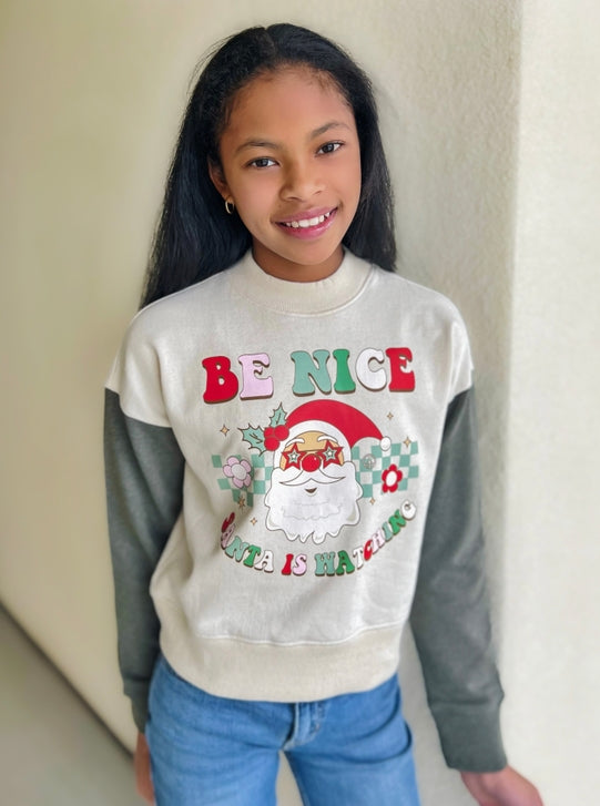 Be Nice Santa Is Watching Sweatshirt