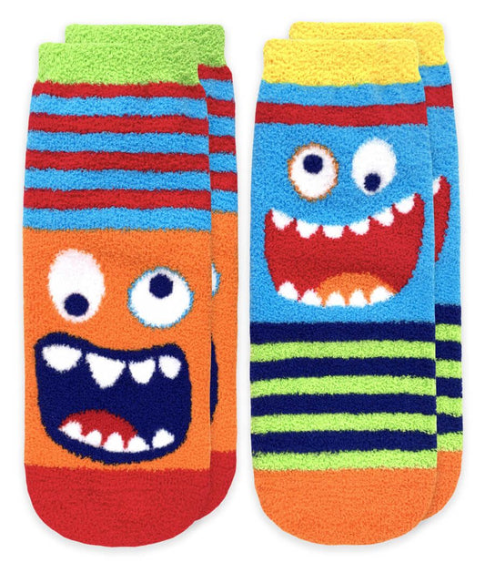 Monster Fuzzy Non-Skid Slipper Socks 2 Pair Pack