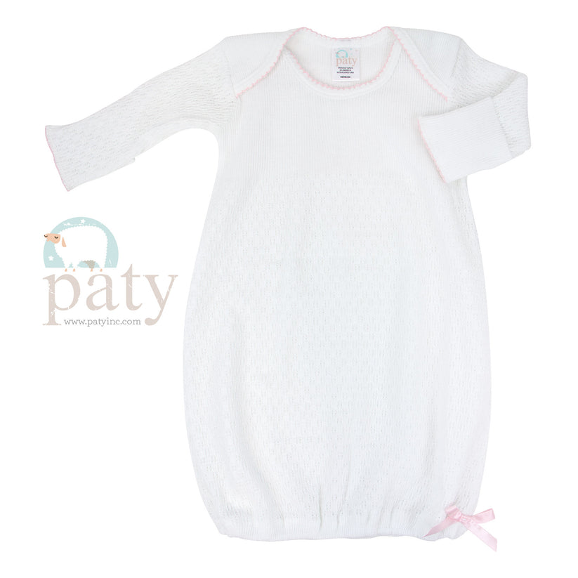 Lap Shoulder Day Gown w/Bow - Pink