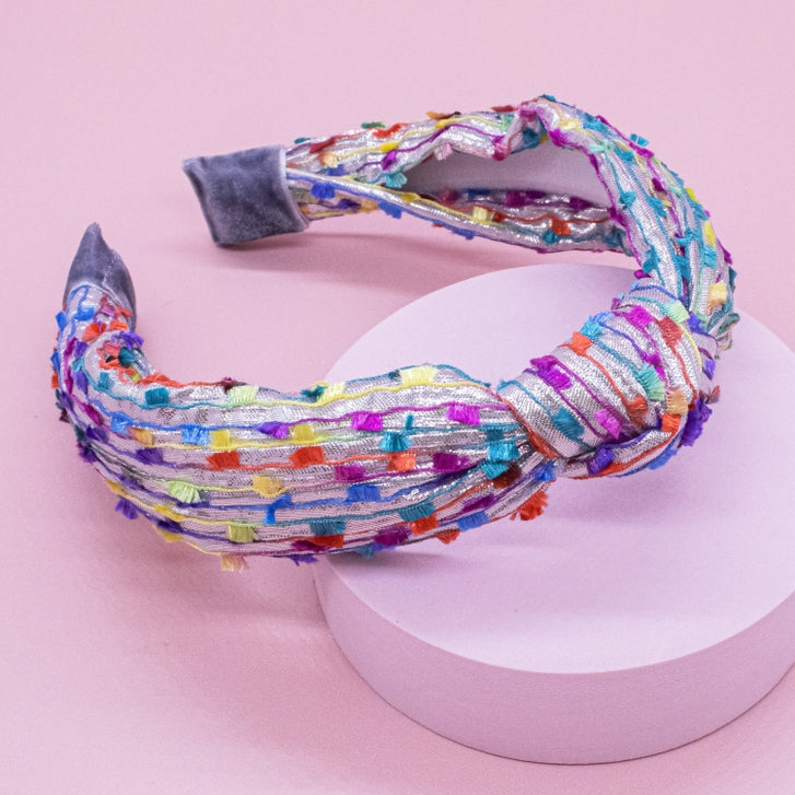 Knot Headband - Confetti Silver