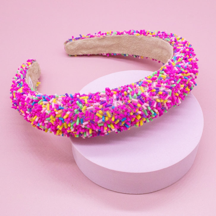 Padded Sprinkles Headband - Hot Pink