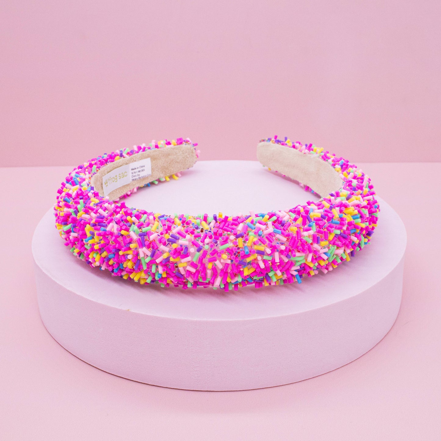 Padded Sprinkles Headband - Confetti Hair Band: Hot Pink
