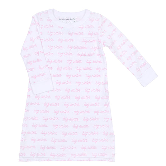 Big Sister Printed L/S Nightdress - Pink