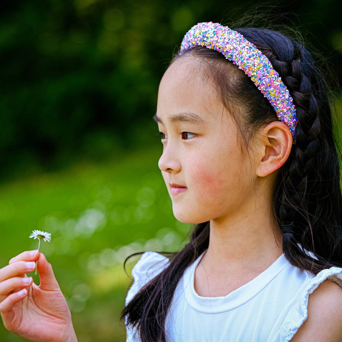 Kids Padded Headband - Chunky Sequin Hair Band: Multi-Colored