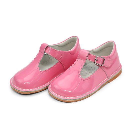 Selina Patent Scalloped T-Strap MJ Malibu Pink