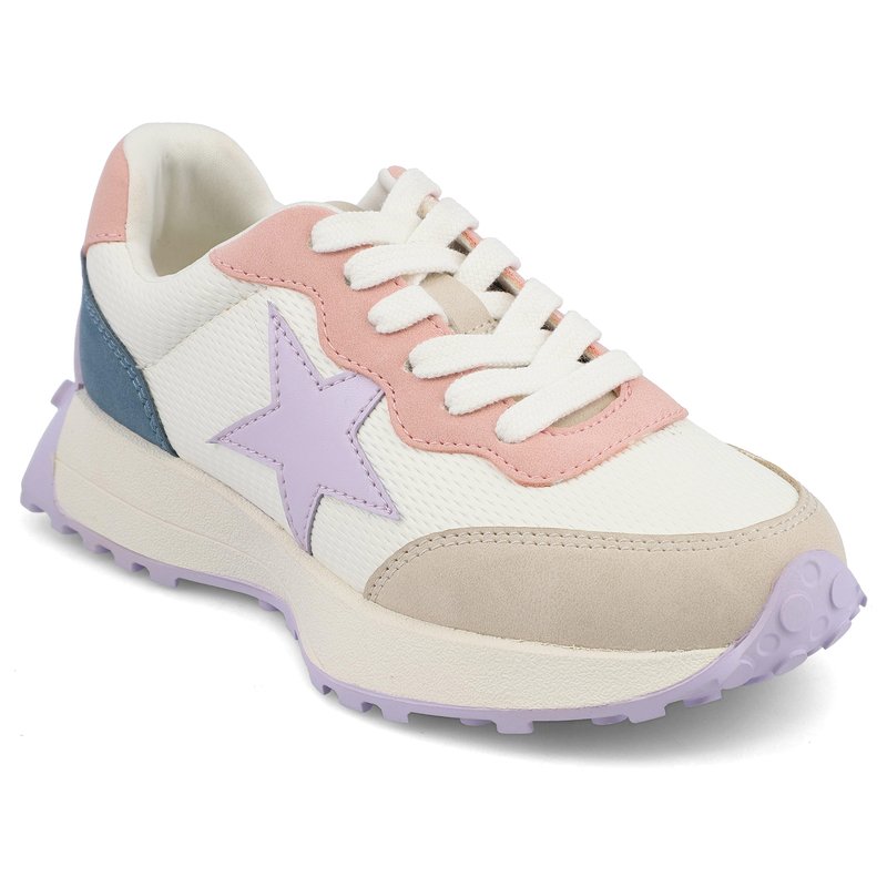 Cayli Lace Sneaker - White/Lilac Star