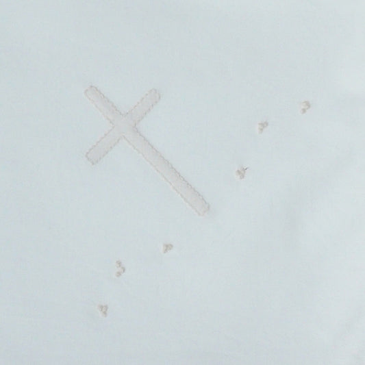 White Baby Blanket- Ecru Cross