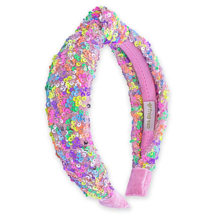 Knot Headband - Rainbow Sequin