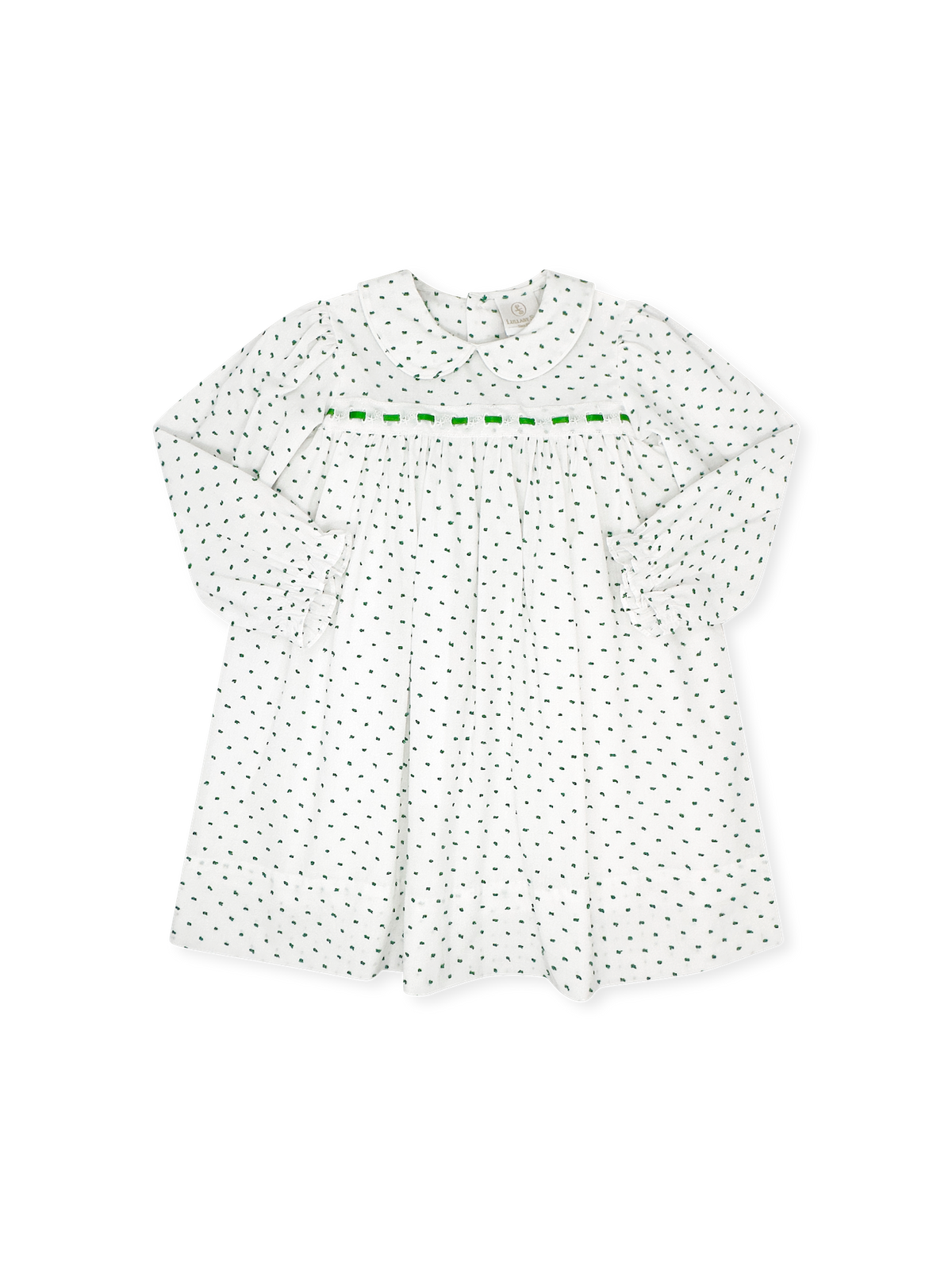 1956 Ribbon Dress - Mistletoe Green Swiss Dot