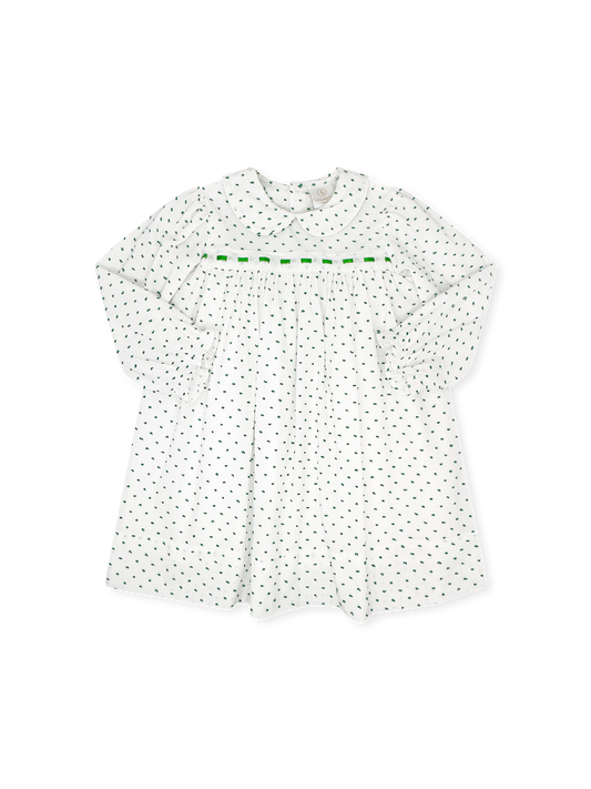 1956 Ribbon Dress - Mistletoe Green Swiss Dot