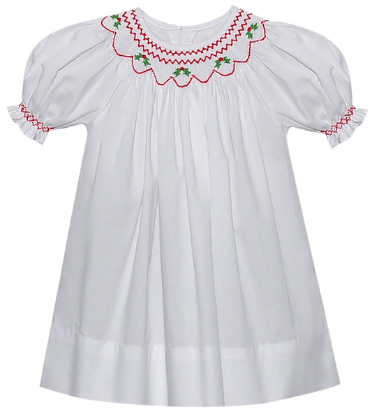 White Georgette Bishop Dress- Hollies