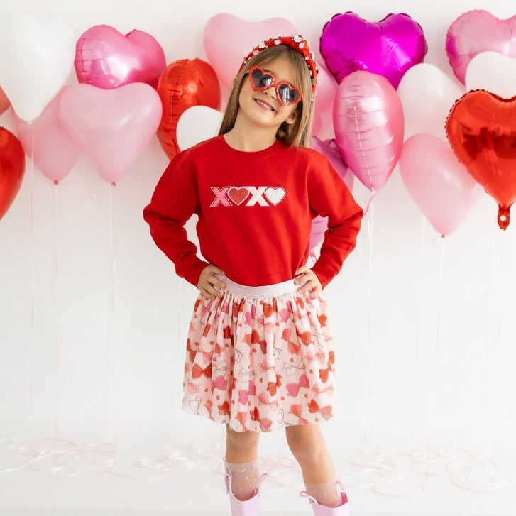 Xoxo Sequin Patch Valentine's Day Sweatshirt