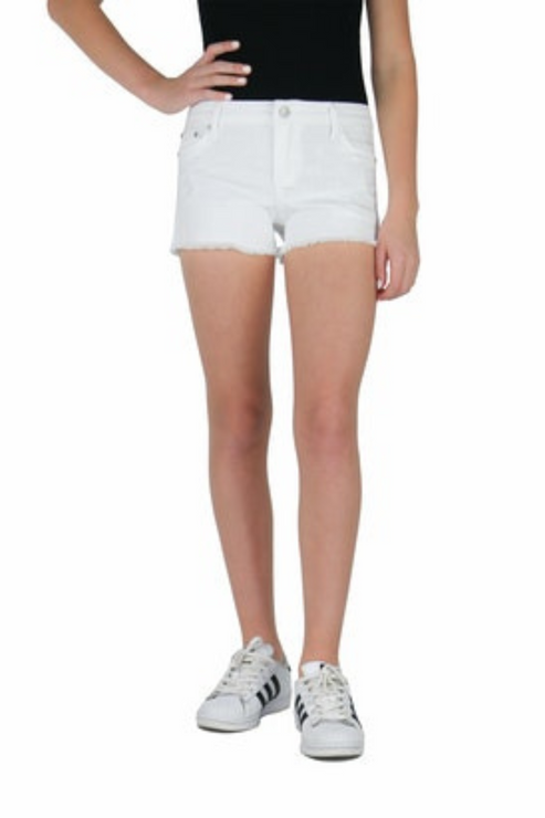 Basic 5 Pocket Fray Shorts - White