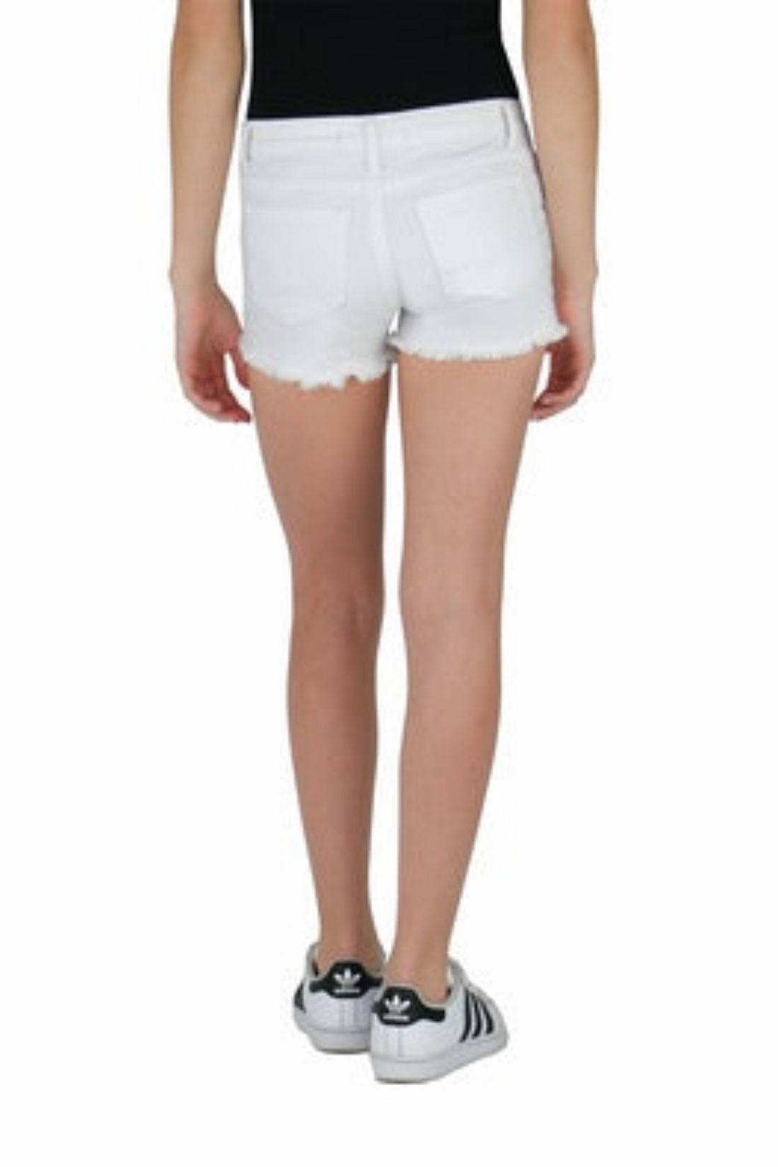 Basic 5 Pocket Fray Shorts - White