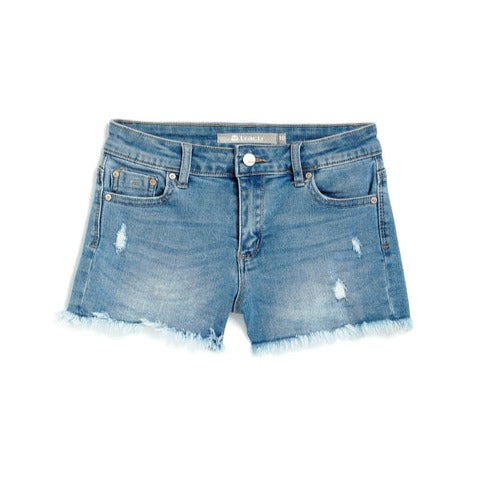 Basic 5 Pocket Fray Shorts - Indigo