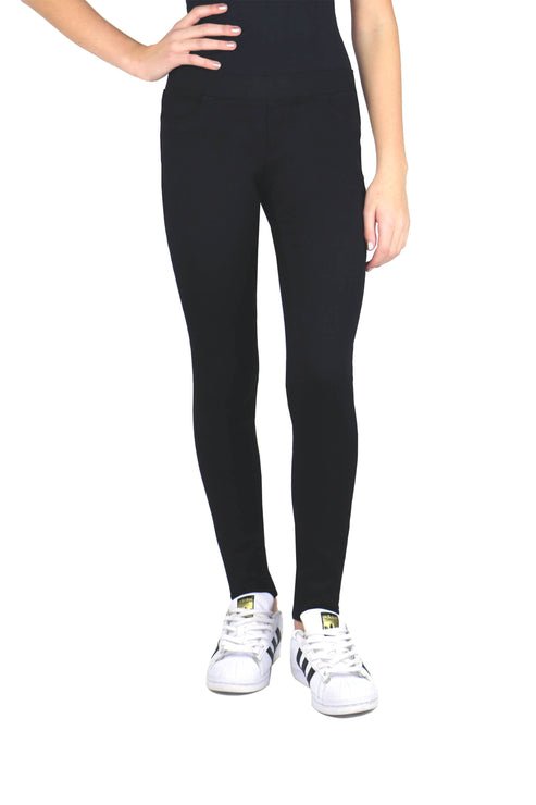 Verna - Mid Rise Pull On Skinny Jegging - Black