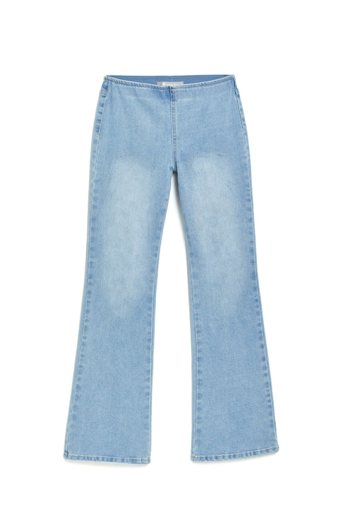 Pull On Flair Jeans - Lt Indigo