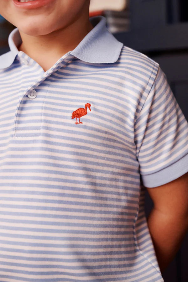 Pima Polo SS Blue Stripe