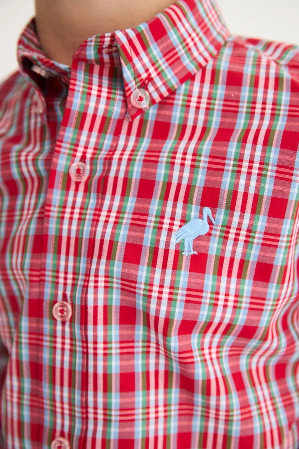Deans List Dress Shirt- Woodspoint Plaid