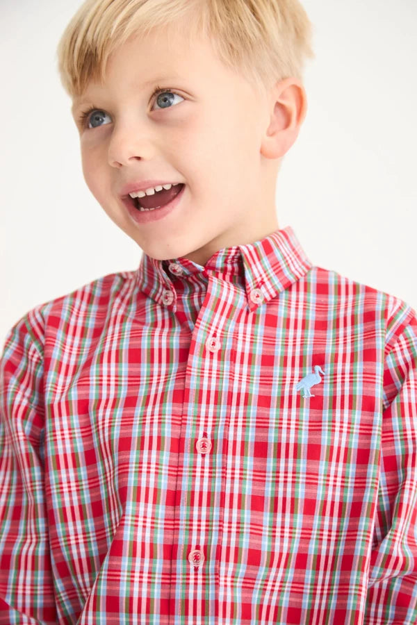 Deans List Dress Shirt- Woodspoint Plaid