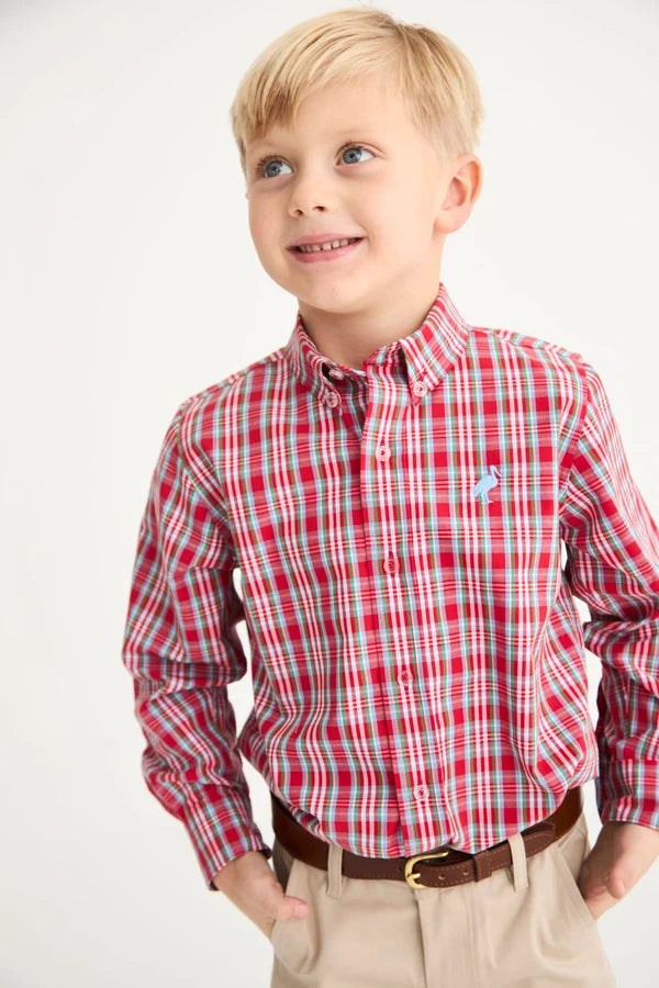 Deans List Dress Shirt- Woodspoint Plaid