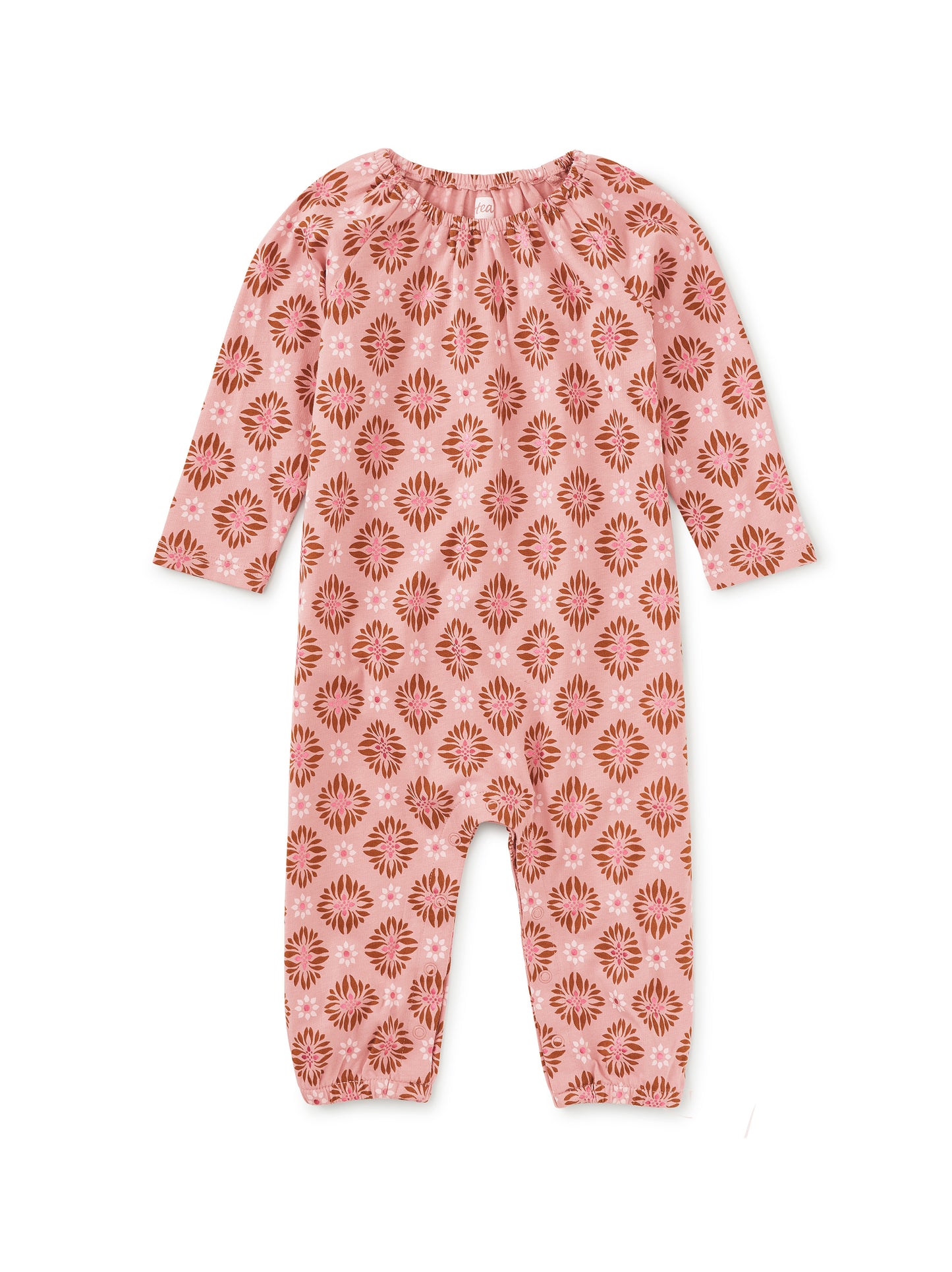 Raglan Baby Romper-Metallic Chrysanthemum