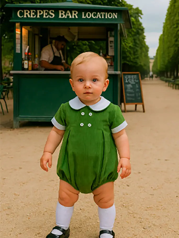 Fall Boy's Green Corduroy Bubble