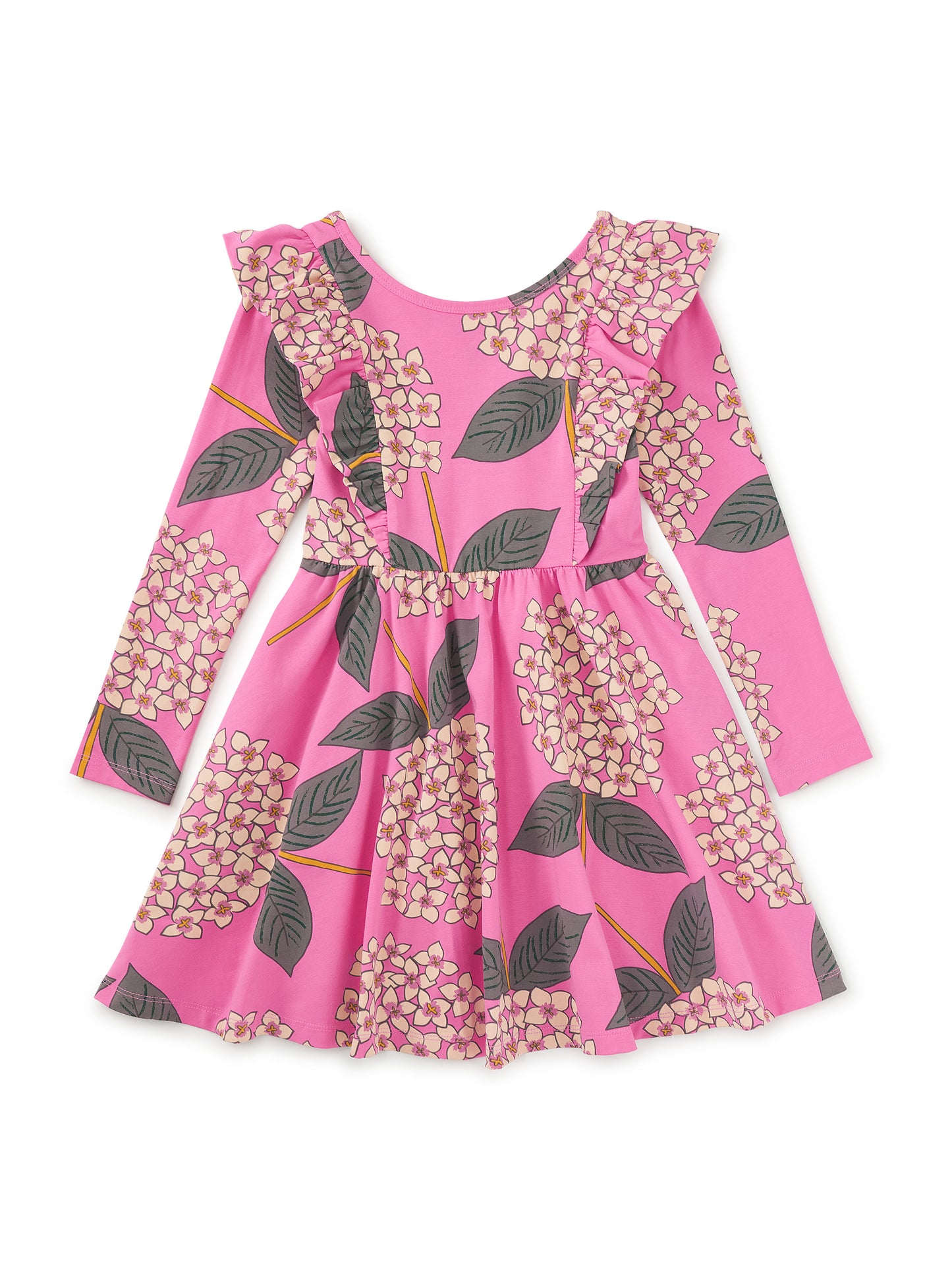 Ruffle Shoulder Ballet Dress - Hydrangea Burst