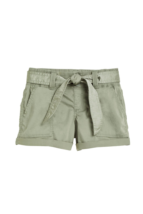 Cargo Cuff Shorts w/ Belt - Green