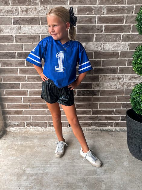 Royal Blue and White Sequin Jersey