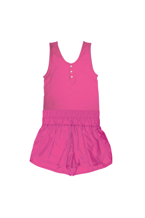 Running Romper - Hot Pink