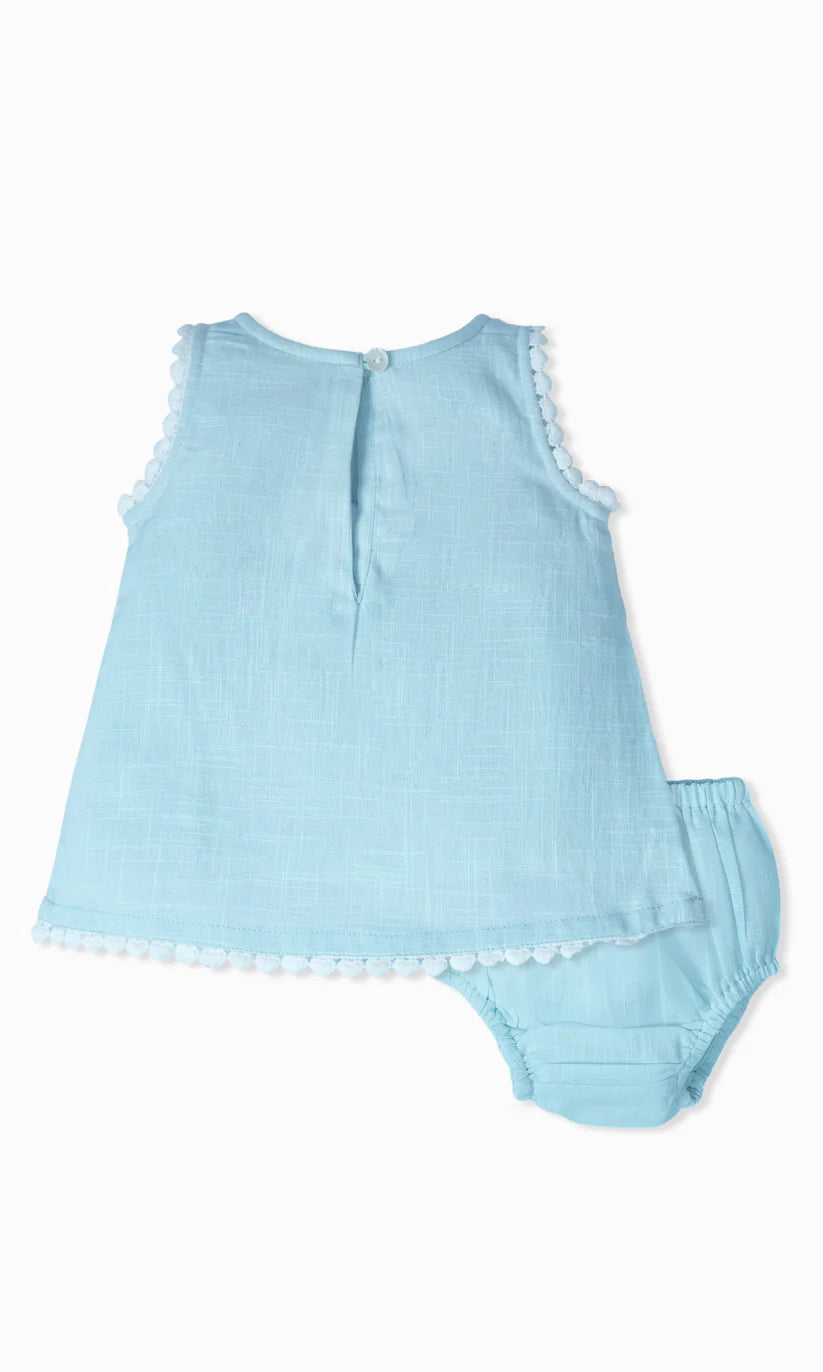 Powder-Blue Heart Lace Detail Dress