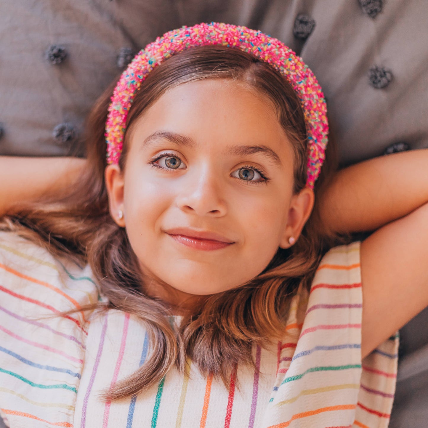 Padded Sprinkles Headband - Confetti Hair Band: Hot Pink