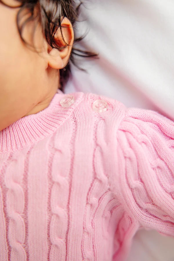 Crawford Cable Knit Set- Pier Party Pink