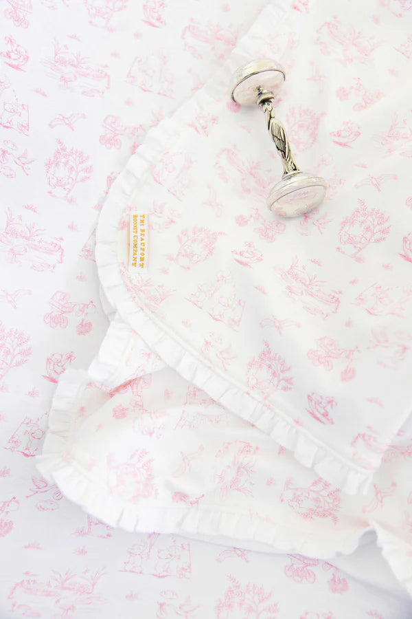 Baby Buggy Blanket Hamptons Hot Pink