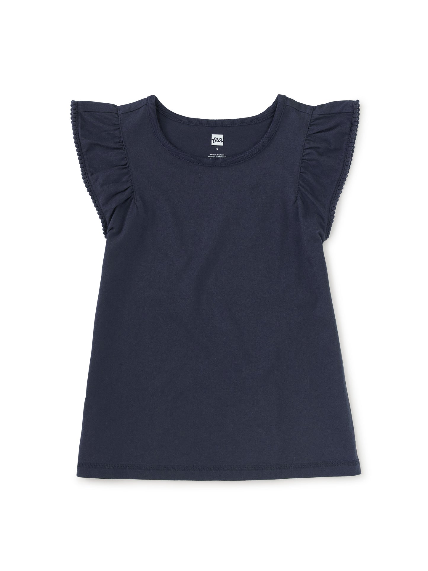 Pom-Pom Flutter Top- Indigo