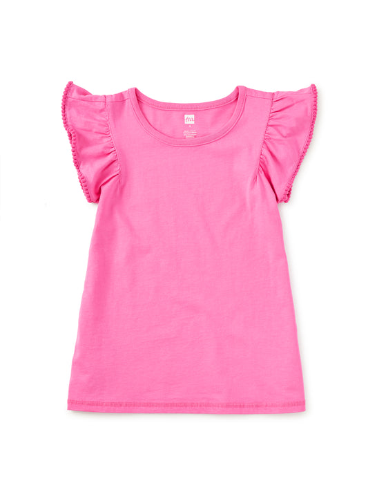 Pom-Pom Flutter Top- Carousel Pink