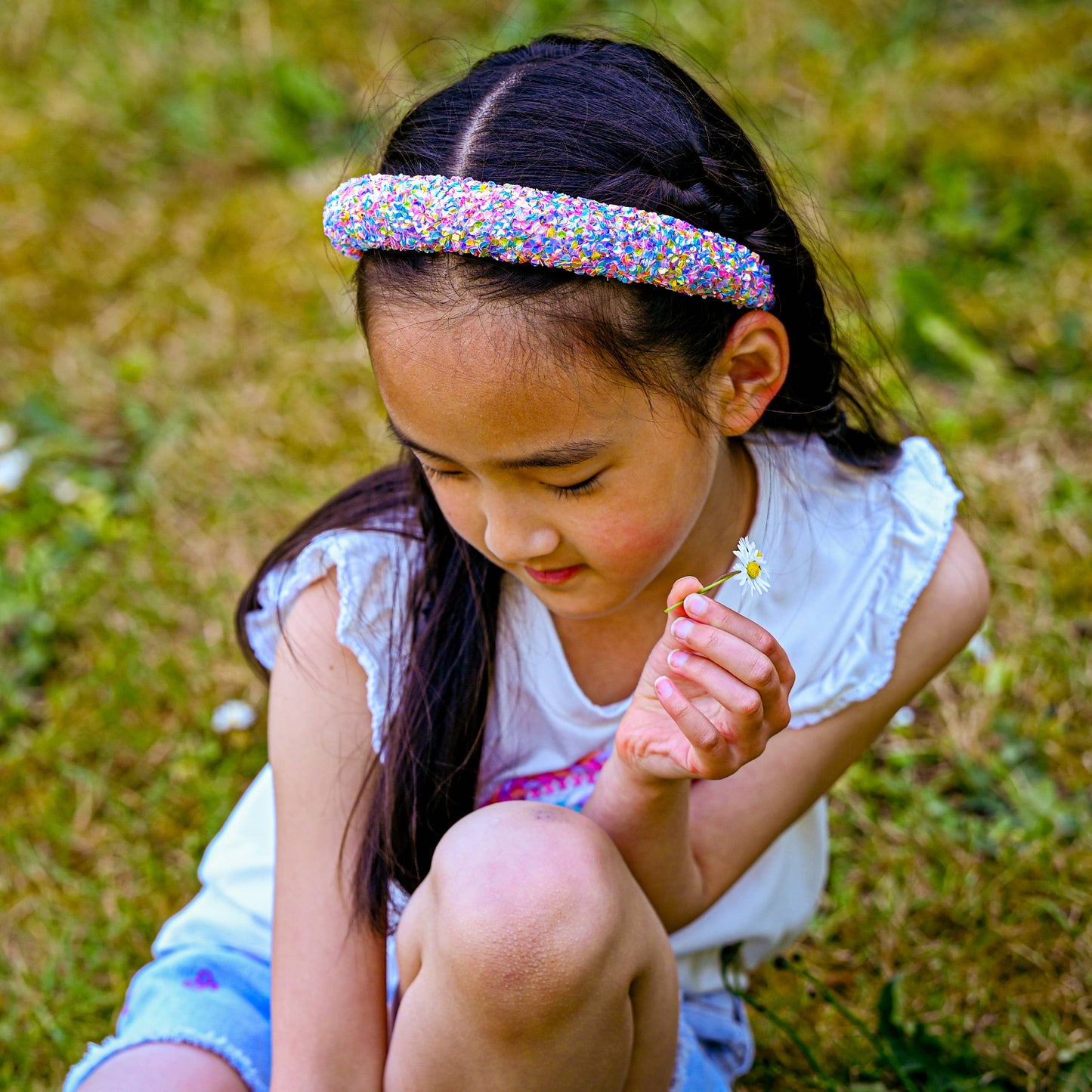 Kids Padded Headband - Chunky Sequin Hair Band: Multi-Colored