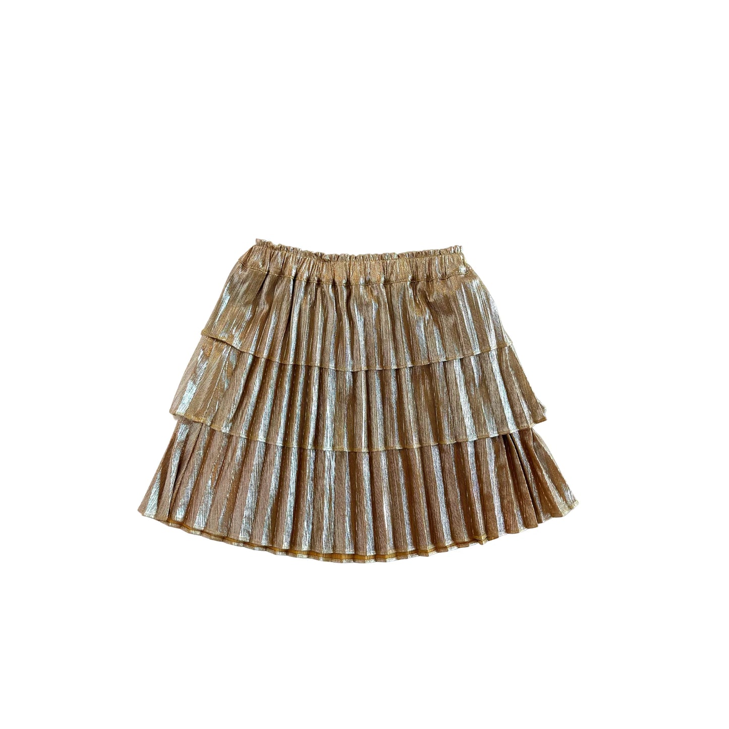 Ruffle Skirt In Gold Metallic