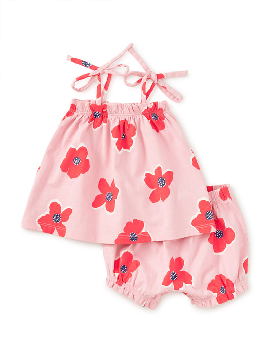 Tie Shoulder Baby Set- Rock Floral