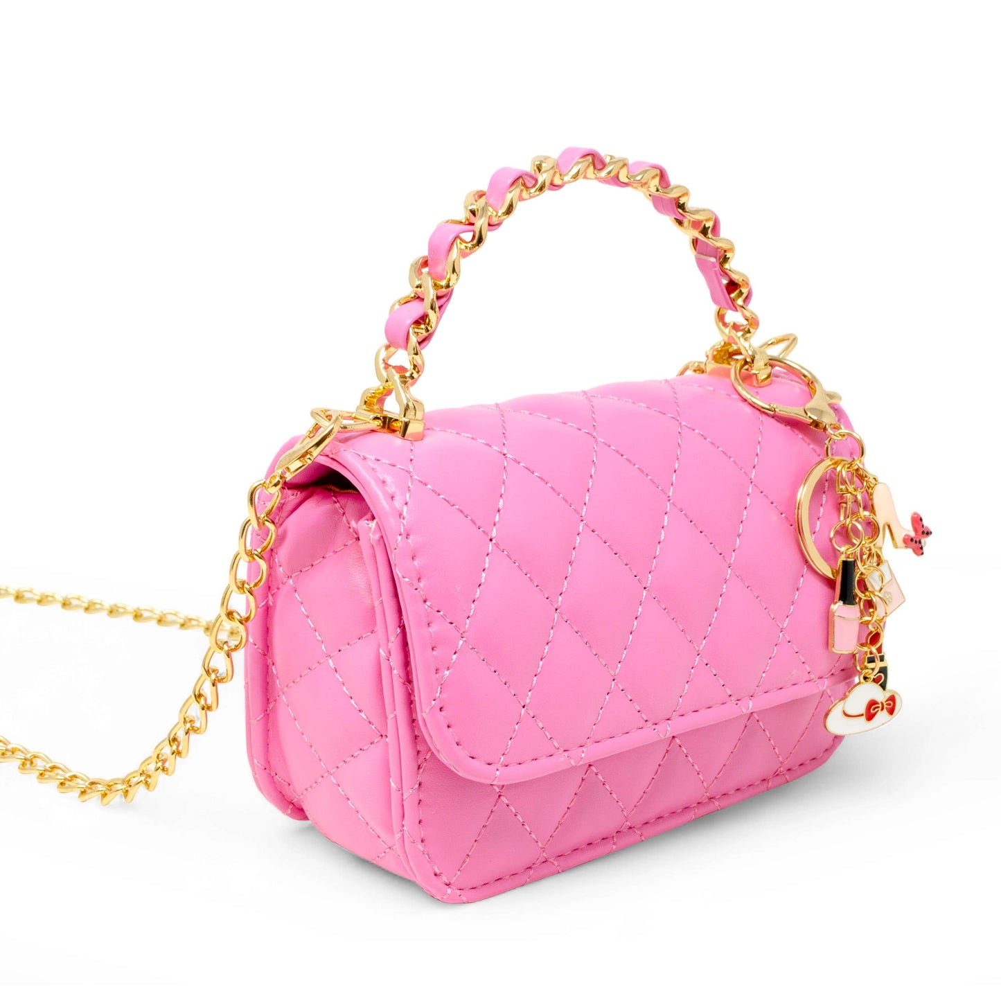 Girl's Classic Link Chain Top Handle Handbag: Gold