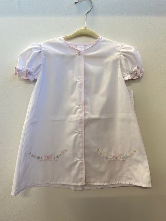 Day Gown White/Pink Tiny Bow