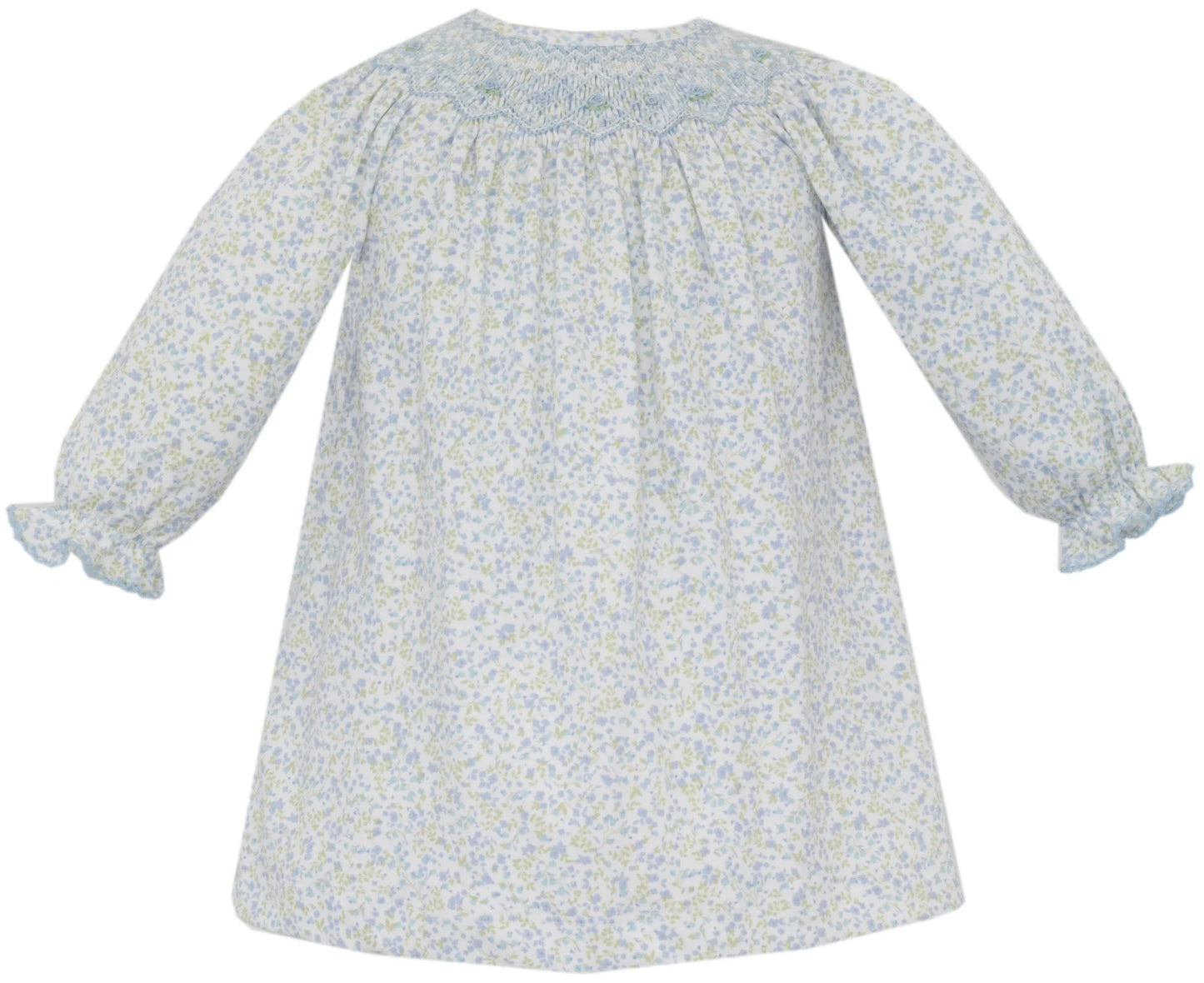 Caroline Blue Floral Bishop Dress