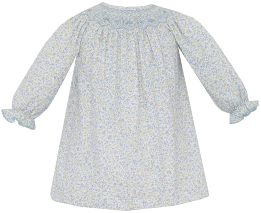 Caroline Blue Floral Bishop Dress