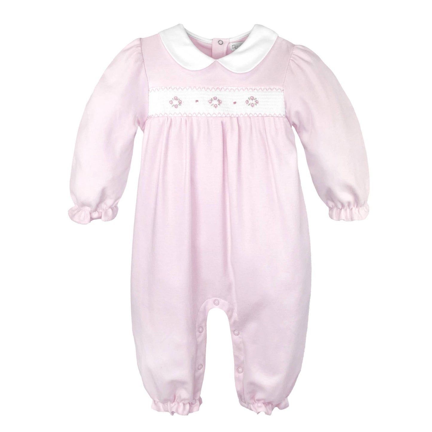 Smocked Flower Knit Longall : Pink