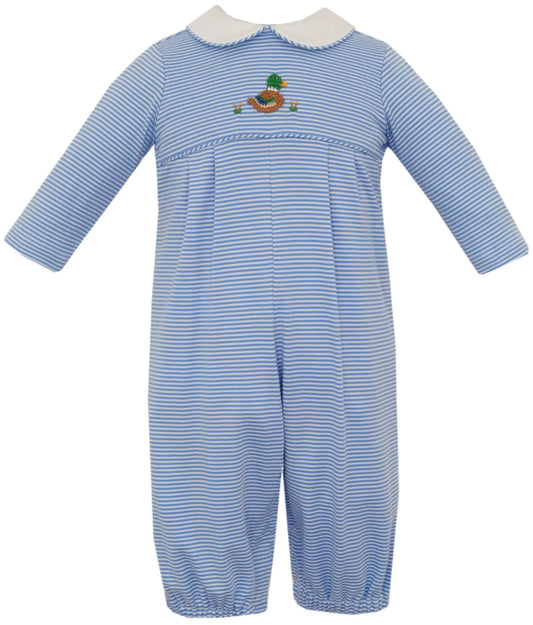 Mallard Duck Blue Stripe Romper